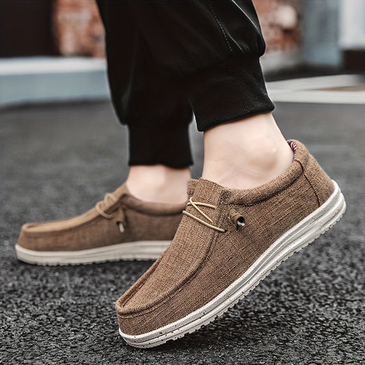 Men's Loafer Shoes With Decorative Shoelaces, Comfy Non-slip Slip On Breathable Shoes Sneakers, Spring And Summer