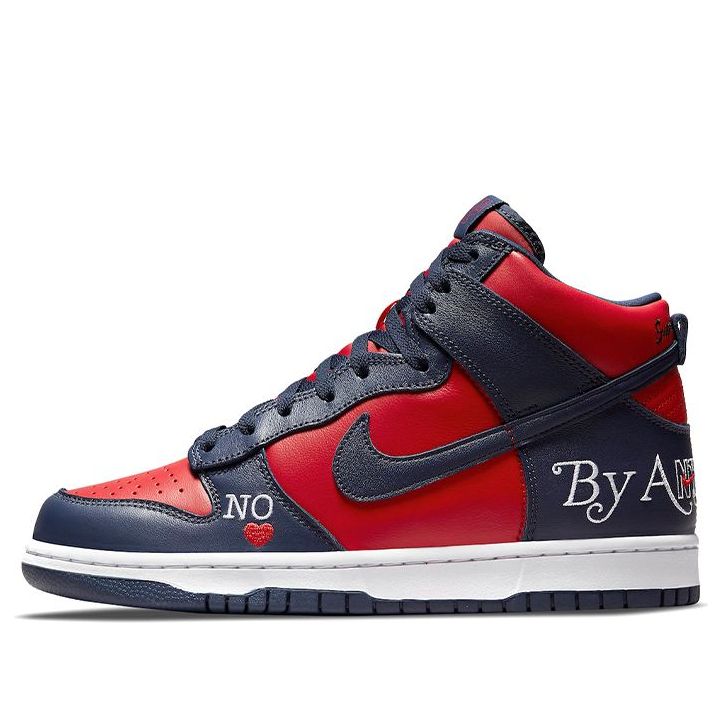 Nike x Supreme SB Dunk High 'By Any Means - Red Navy'  DN3741-600 Signature Shoe