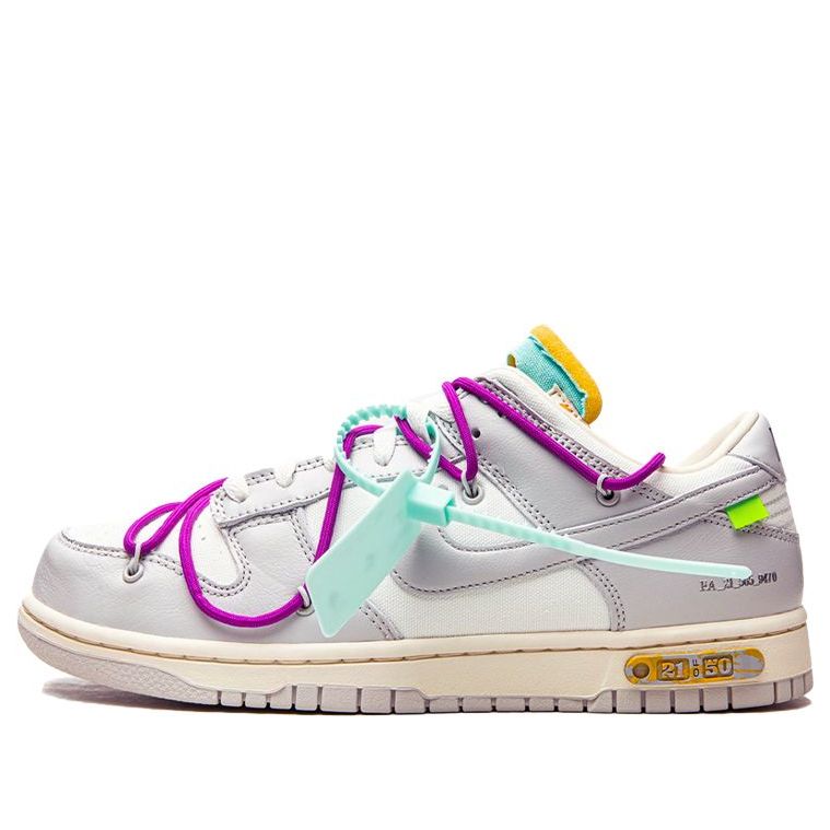Nike Off-White x Dunk Low 'Lot 21 of 50'  DM1602-100 Signature Shoe